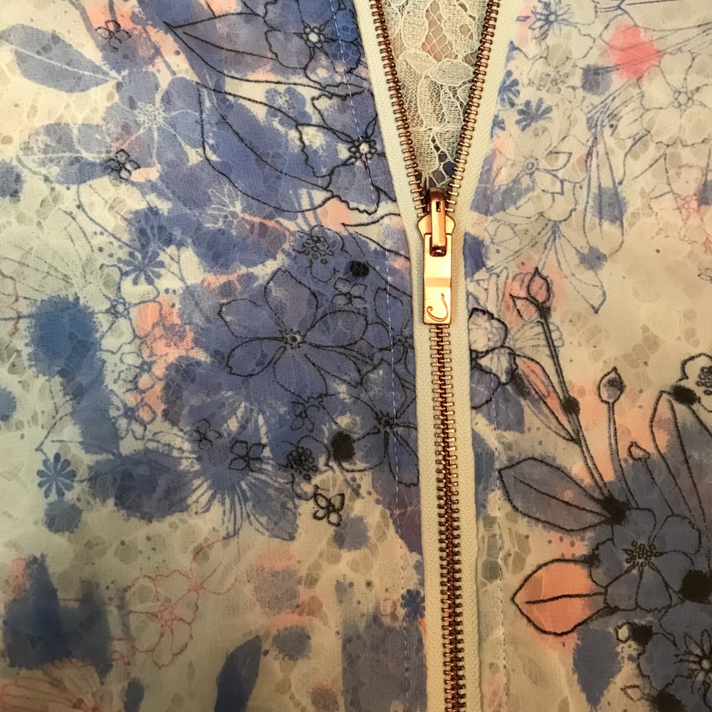 Reversible Lace Floral Bomber Jacket - Picture 5 of 5